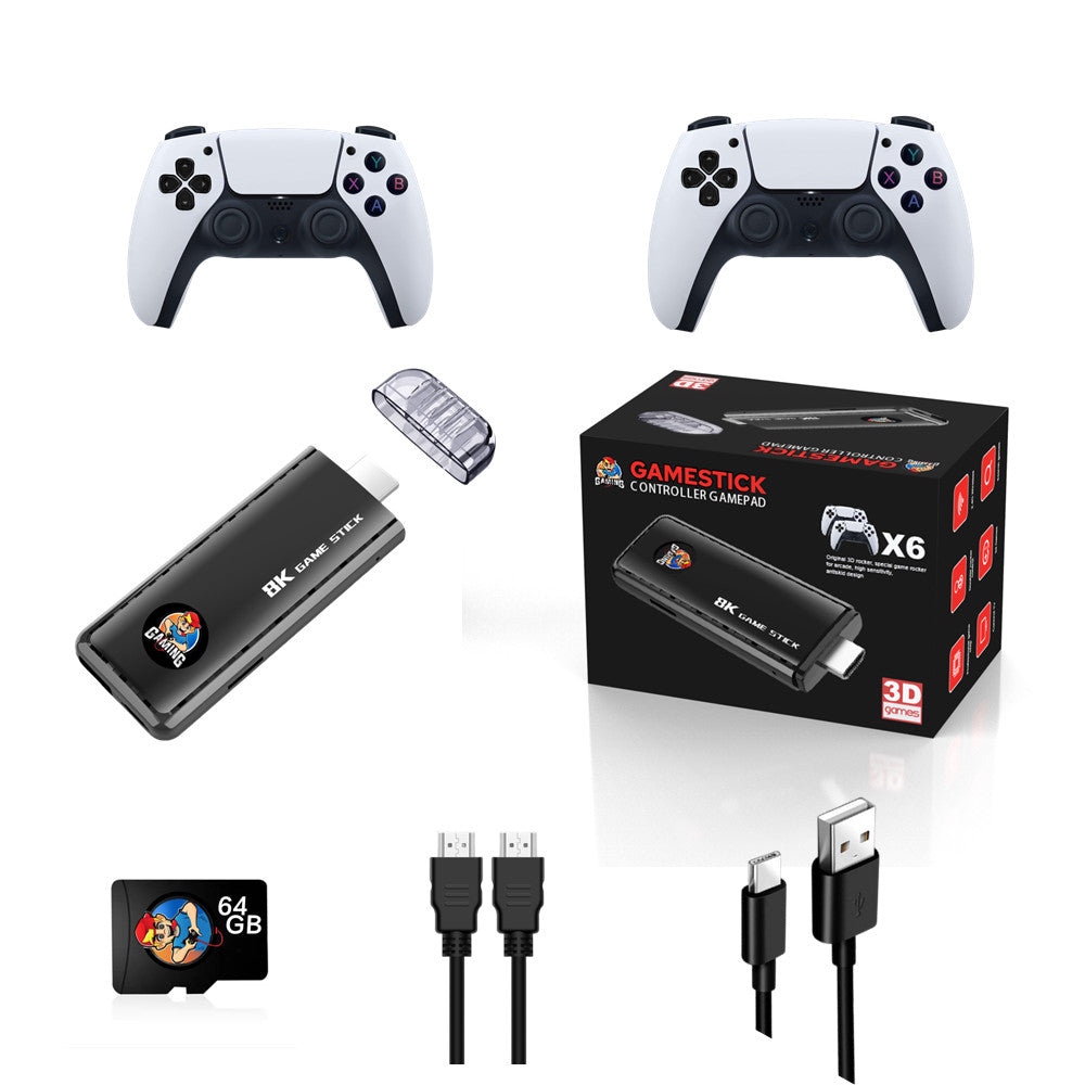 X6 Retro Game Stick - 64GB 8K HD Wireless Console with 40,000+ Classic Games