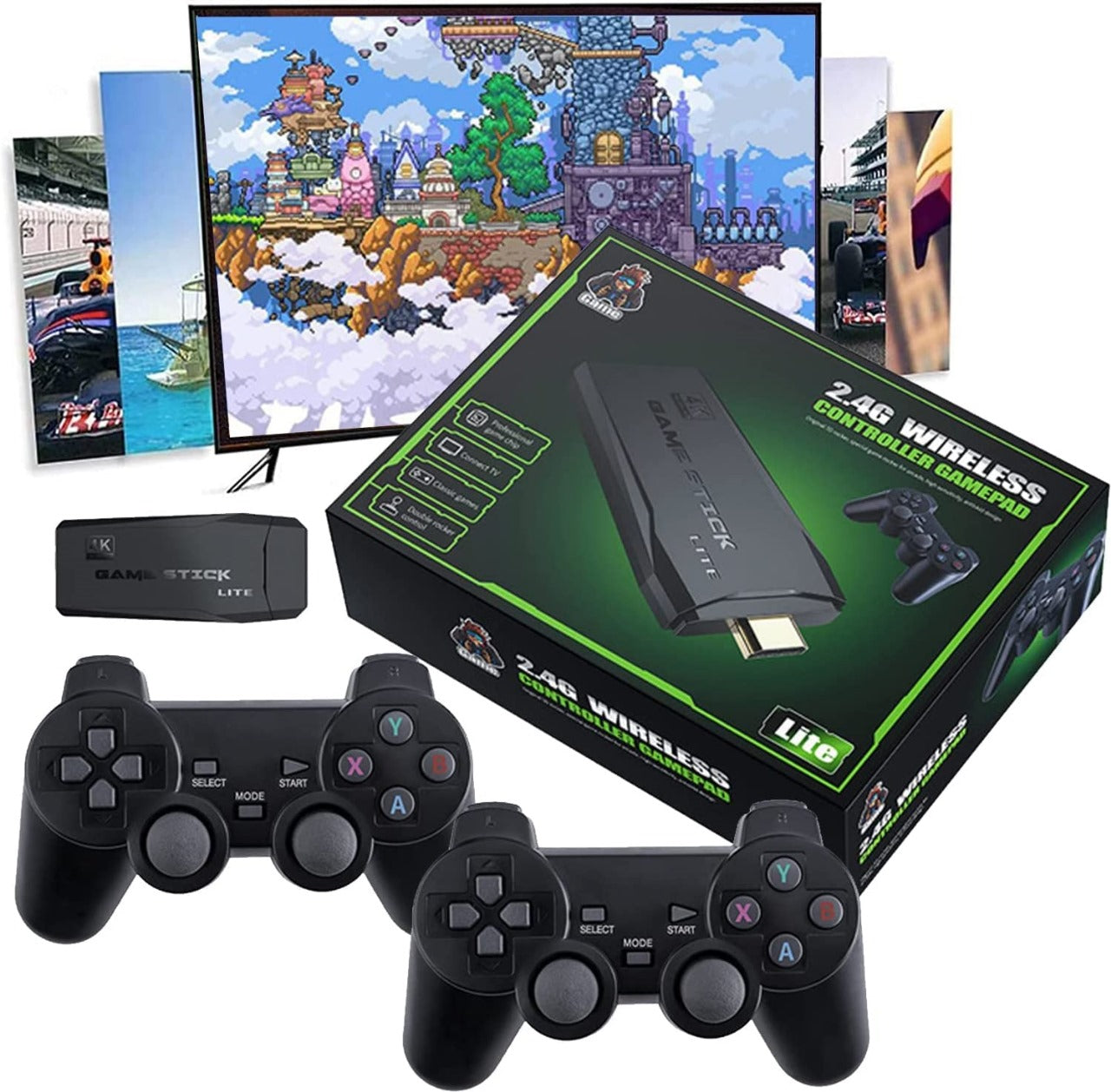 M8 Retro Game Stick - 4K Wireless Console with 20,000+ Games & Tekken 3