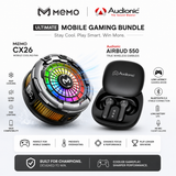 Pro Gamer's Edge Bundle: Memo CX26 Magnetic Cooler + Audionic Airbud 550