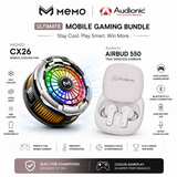 Pro Gamer's Edge Bundle: Memo CX26 Magnetic Cooler + Audionic Airbud 550
