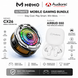 Pro Gamer's Edge Bundle: Memo CX26 Magnetic Cooler + Audionic Airbud 550