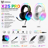 Onikuma X25 Pro RGB Gaming Headset – 3D Stereo Surround Sound & Noise-Cancelling Mic