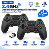 CM-029D 2.4GHz Dual Wireless Gamepad Controllers – 2 Player Set for PC, Android TV