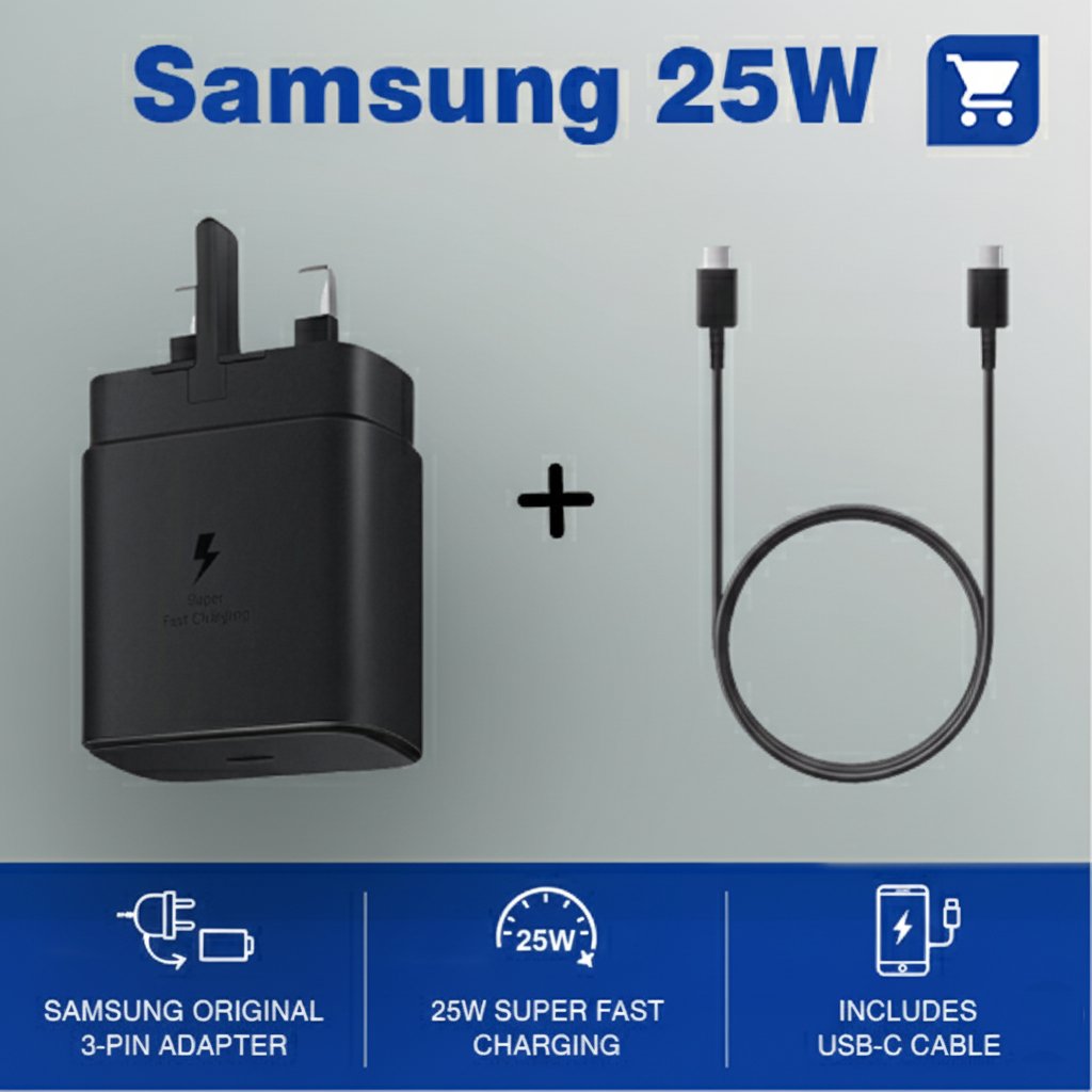 Original Samsung 25W Super Fast Charger USB C PD - Quick Charging
