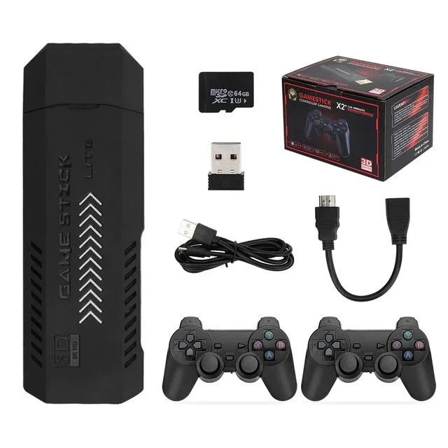 X2 Plus Retro Game Stick - 4K HD Wireless Console with 37,000+ Classic Games