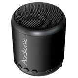 Black Audionic portable speaker on a white background