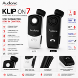 Audionic Business KLIP-ON 7 – Retractable Bluetooth Headset with Noise Suppression