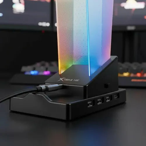 Xtrike Me HT-09 Gaming Headset Stand – 4-Port USB Hub & RGB Lighting