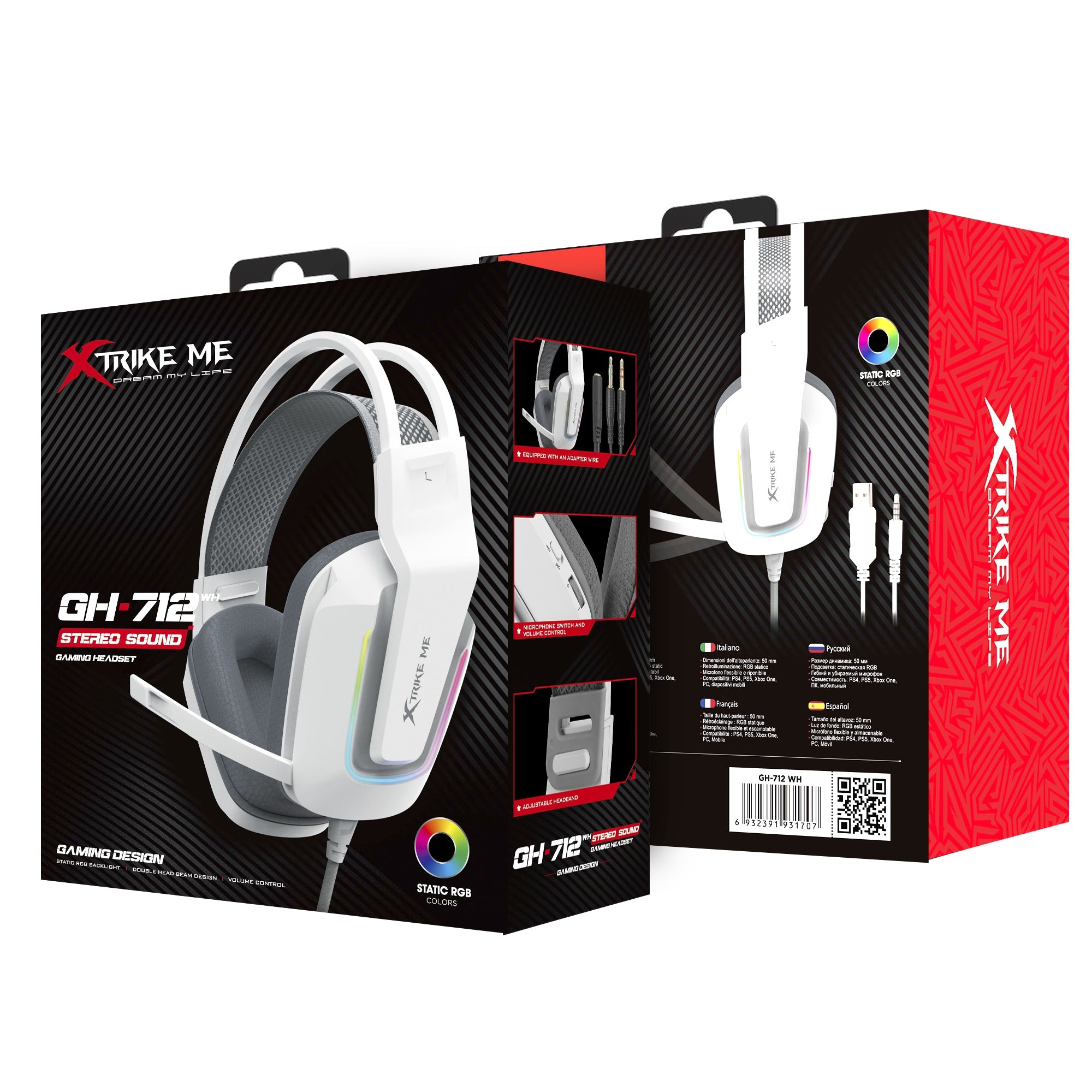 Xtrike Me GH712 RGB Gaming Headset – Virtual 7.1 Surround Sound & Noise-Reduction Mic