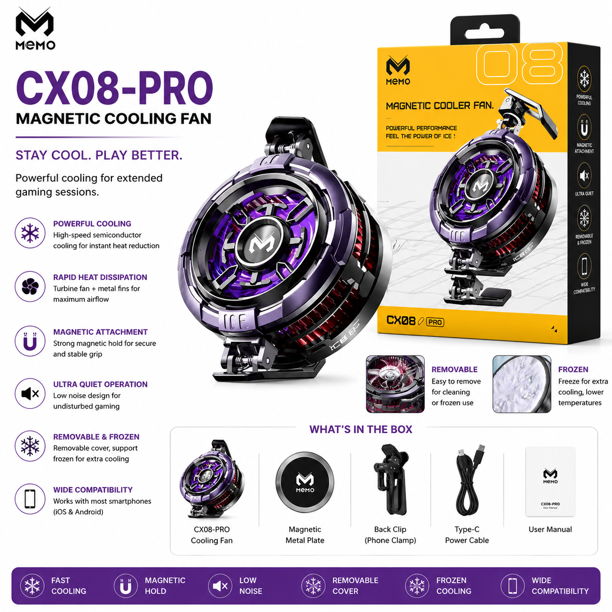 Memo CX08 Pro Magnetic Phone Cooler | Semiconductor Cooling