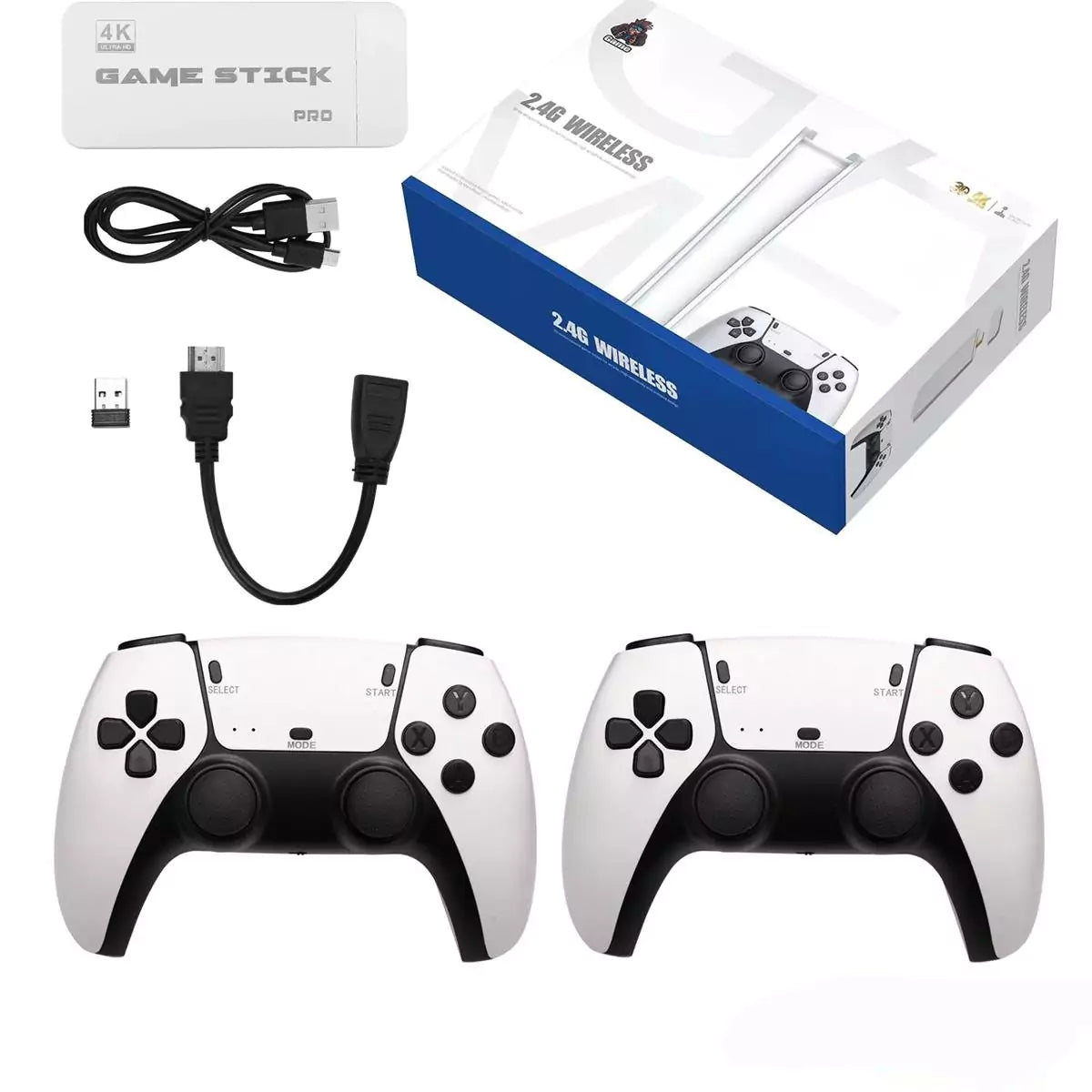 M15 Wireless Retro Game Console – 20,000+ Games, 4K HDMI Plug & Play with Dual Wireless Controllers