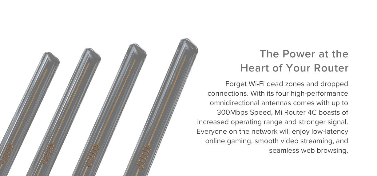 Mi Router 4C 300 Mbps WiFi Router with Four Antennas