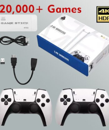 M15 Wireless Retro Game Console – 20,000+ Games, 4K HDMI Plug & Play with Dual Wireless Controllers