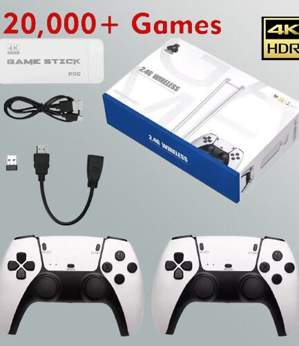 M15 Wireless Retro Game Console – 20,000+ Games, 4K HDMI Plug & Play with Dual Wireless Controllers