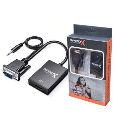 SPEEDX SP-VH108 VGA to HDMI Adapter 1080P with 3.5mm audio and USB power cable