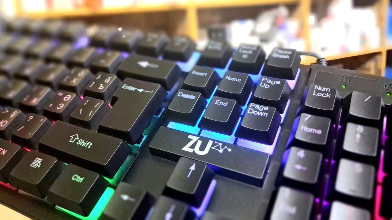 ZU-777 RGB wired gaming keyboard with 112 backlit keys and mechanical feel