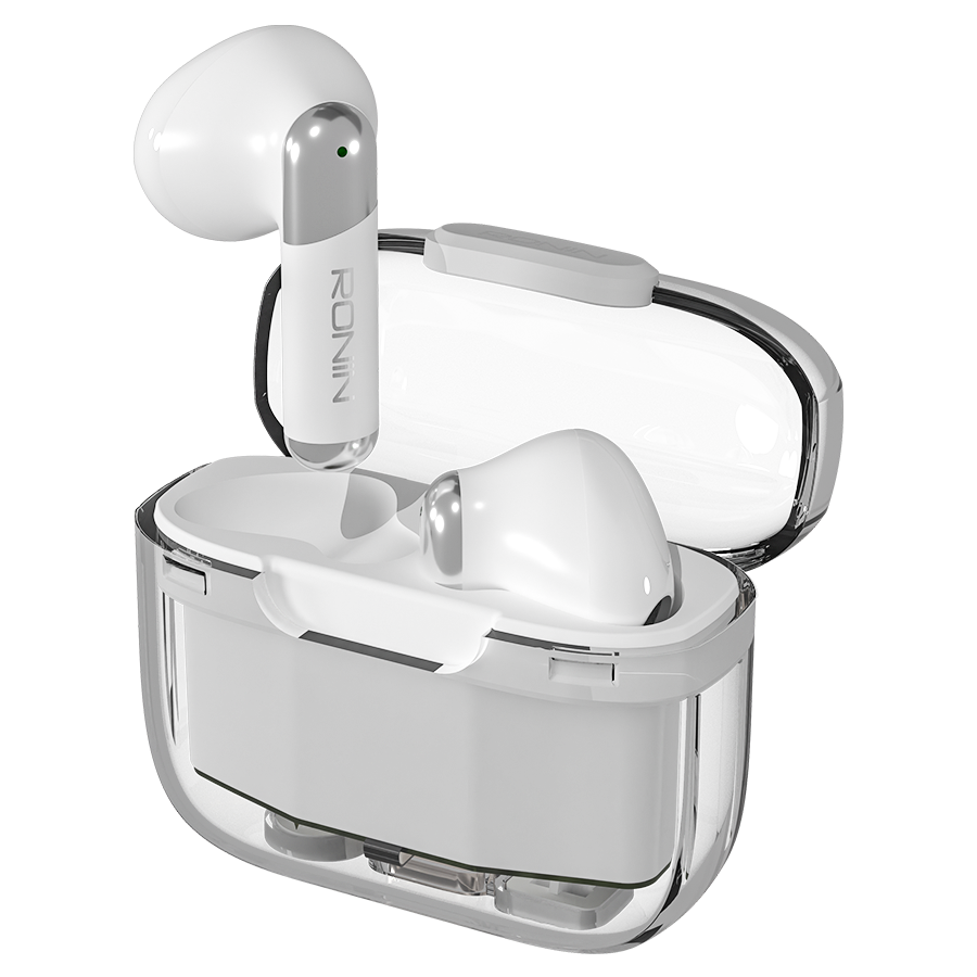 Ronin R-7070 Wireless Earbuds in transparent charging case with touch controls (10) Ronin R-7070 Wireless Earbuds in transparent charging case with touch controls